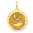 14K Gold Happy Birthday Charm
