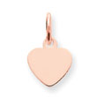 14K Gold Rose Gold Heart Disc Charm