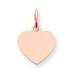 14K Rose Gold Heart Disc Charm