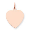 14K Gold Rose Gold Heart Disc Charm