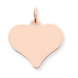 14K Rose Gold Heart Disc Charm