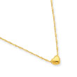 14K Gold 16" Chain With Heart Charm Necklace