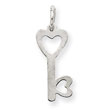 14K  White Gold Heart-Shaped Key & Lock Charm