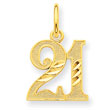 14K Gold Diamond-Cut 21 Pendant
