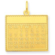 14K Gold Tuesday The First Day Calendar Pendant