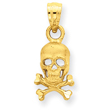 14K Gold Skull And Cross Bones Pendant