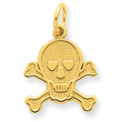 14K Gold Skull & Bones Charm