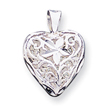 Sterling Silver Filigree Heart Charm