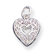 Sterling Silver Filigree Heart Charm