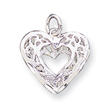 Sterling Silver Filigree Heart Charm
