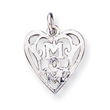 Sterling Silver Mom In Heart Pendant