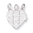 Sterling Silver Best Friends 3-Piece Break Apart Heart Charm