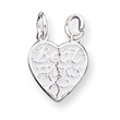 Sterling Silver Best Friends 2-Piece Break Apart Heart Charm