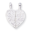 Sterling Silver Sweet Heart 2-Piece Break Apart Heart Charm