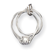 Sterling Silver Wedding Ring Set Charm