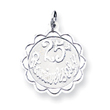 Sterling Silver 25th Anniversary Disc Charm