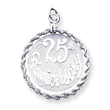 Sterling Silver 25th Anniversary Disc Charm