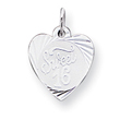 Sterling Silver Sweet Sixteen Heart Disc Charm
