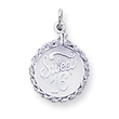 Sterling Silver Sweet Sixteen Disc Charm