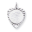 Sterling Silver Sweet Sixteen Heart Disc Charm
