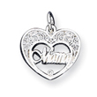 Sterling Silver Mom Heart Charm