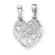 Sterling Silver Best Friends Break Apart Heart Charm