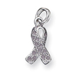 Sterling Silver Enameled Pink Ribbon Charm