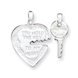 Sterling Silver Heart and Key Charms