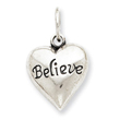 Sterling Silver Antiqued Believe Pendant