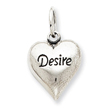 Sterling Silver Antiqued Desire Heart Pendant