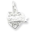 Sterling Silver Heart Daughter Charm