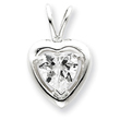 Sterling Silver CZ Heart Pendant