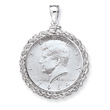 Sterling Silver  Rope Coin Bezel Pendant