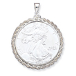 Sterling Silver Rope Coin Bezel Pendant