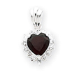Sterling Silver Garnet & CZ Pendant