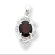 Sterling Silver Garnet & CZ Pendant