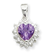 Sterling Silver Amethyst & CZ Pendant