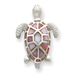 Sterling Silver Pink Mother Of Pearl Turtle Slide