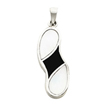 Sterling Silver Onyx And Mother Of Pearl Pendant