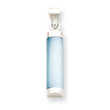 Sterling Silver Blue Mother Of Pearl Cylinder Pendant