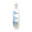 Sterling Silver Blue Mother Of Pearl Pendant