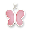 Sterling Silver Pink Shell Butterfly Pendant