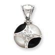 Sterling Silver Black Onyx & Mother Of Pearl Pendant