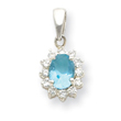 Sterling Silver Blue Crystal Pendant