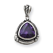 Sterling Silver Purple CZ Pendant