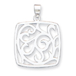 Sterling Silver Fancy Square Pendant