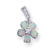 Sterling Silver Opal Flower Pendant
