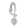 Sterling Silver Opal And CZ Heart Pendant