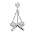 Sterling Silver CZ Ribbon Pendant