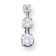 Sterling Silver 3-Stone CZ Pendant